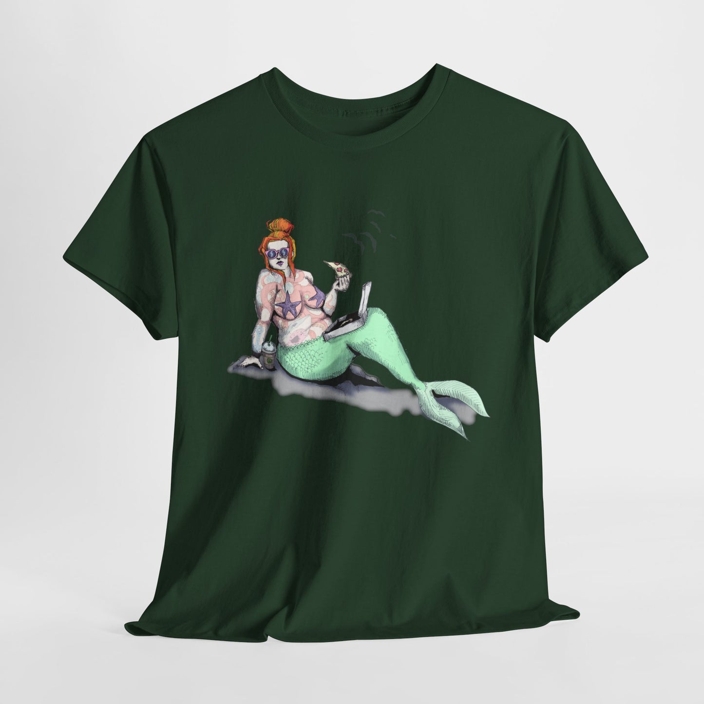Pizza Mermaid Unisex Heavy Cotton Tee