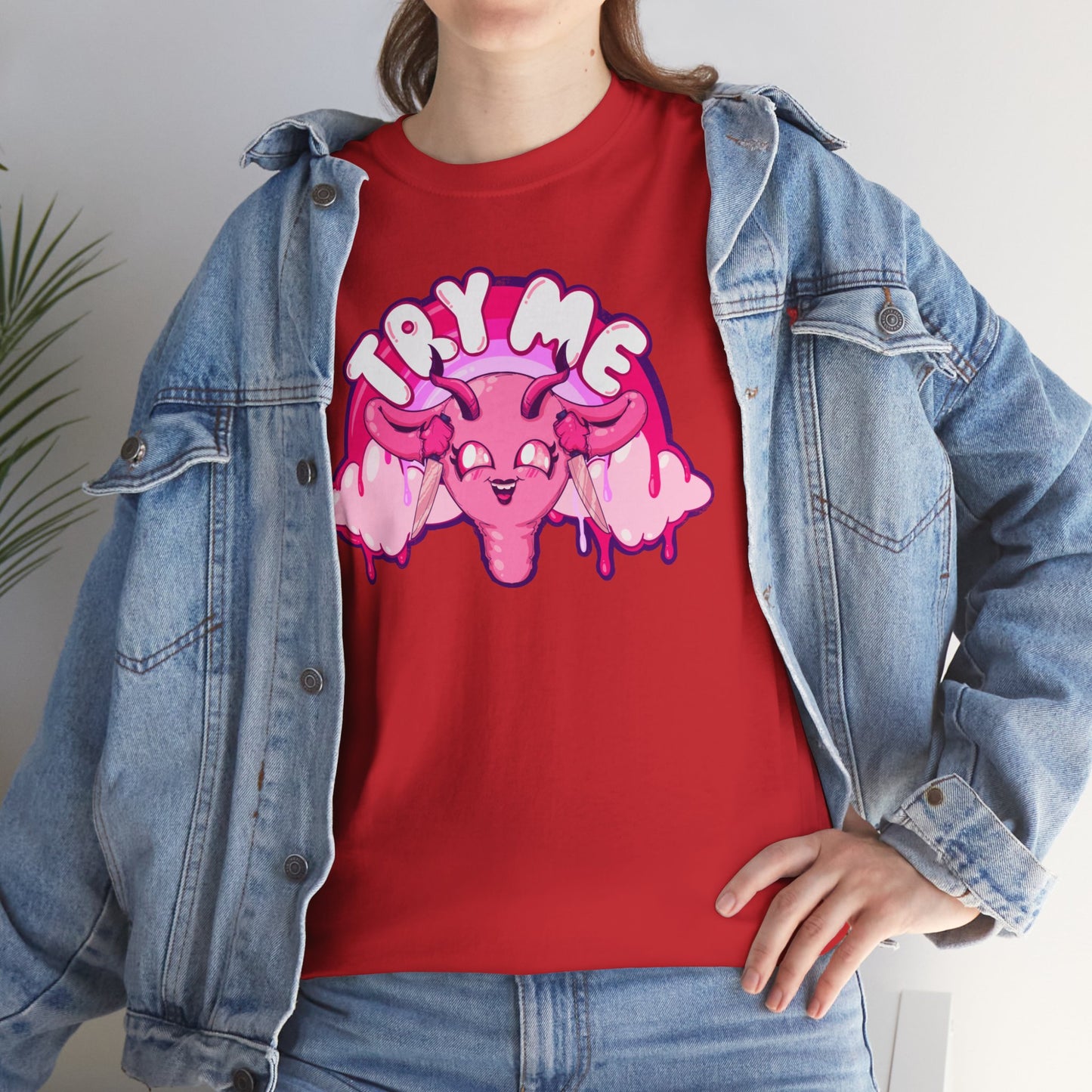 Try Me Uterus Unisex Heavy Cotton Tee