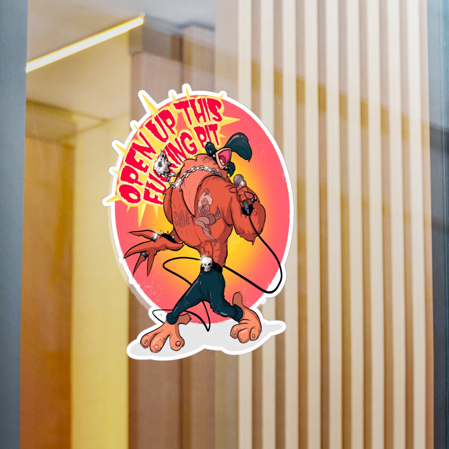 Metal Rooster Kiss-Cut Vinyl Decal