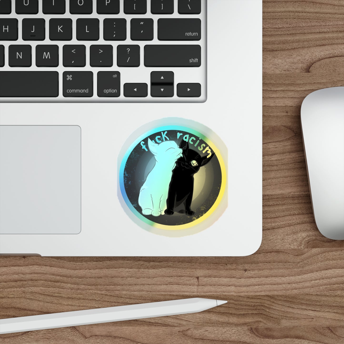 Fuck Racism Holographic Die-cut Stickers