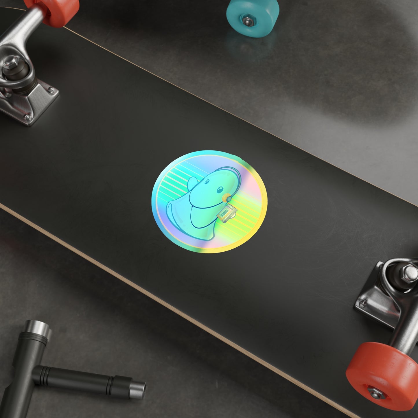 80s Ghost Holographic Die-cut Stickers