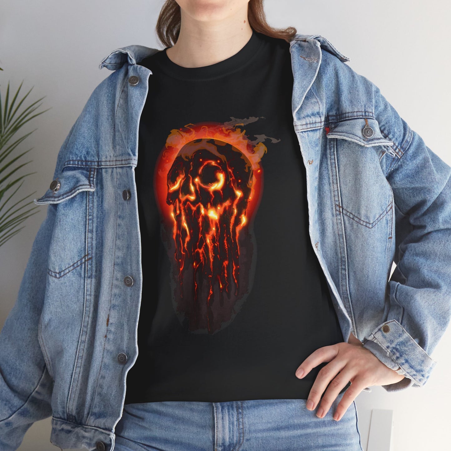 Elemental Skull Fire Unisex Heavy Cotton Tee