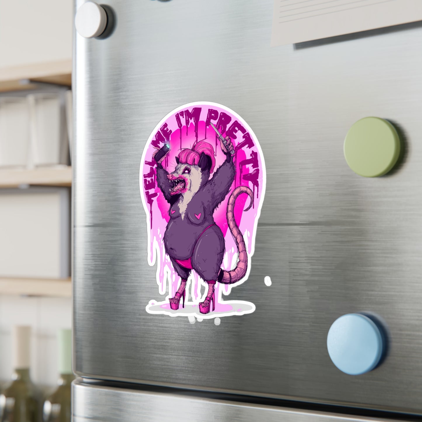 Pretty Opossum Kiss-Cut Vinyl Decal