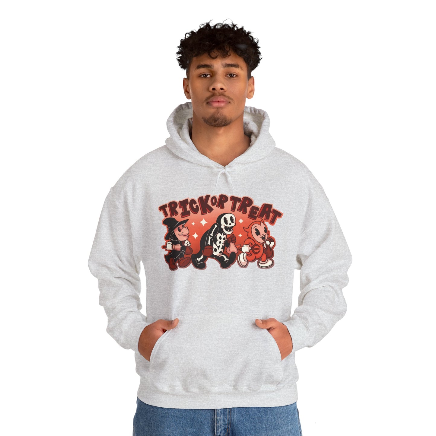 Trick Or Treat Rubber Hose Unisex Heavy Blend Hooded Sweatshirt