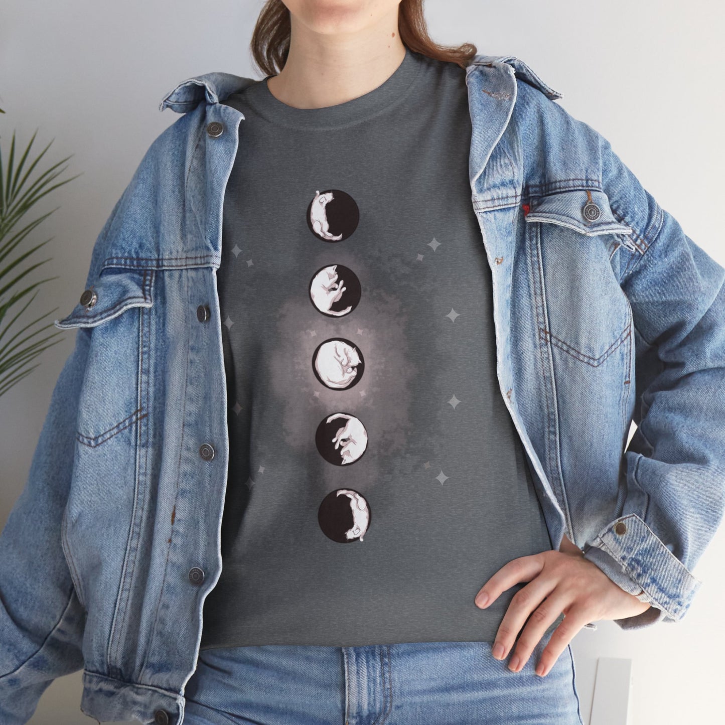 Cat Phases Unisex Heavy Cotton Tee
