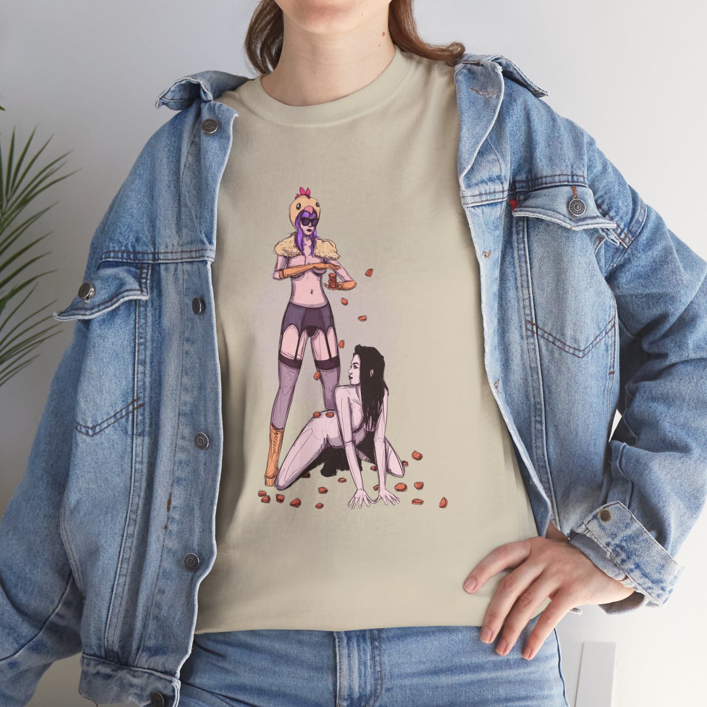 Chicken Nugget Rain Unisex Heavy Cotton Tee