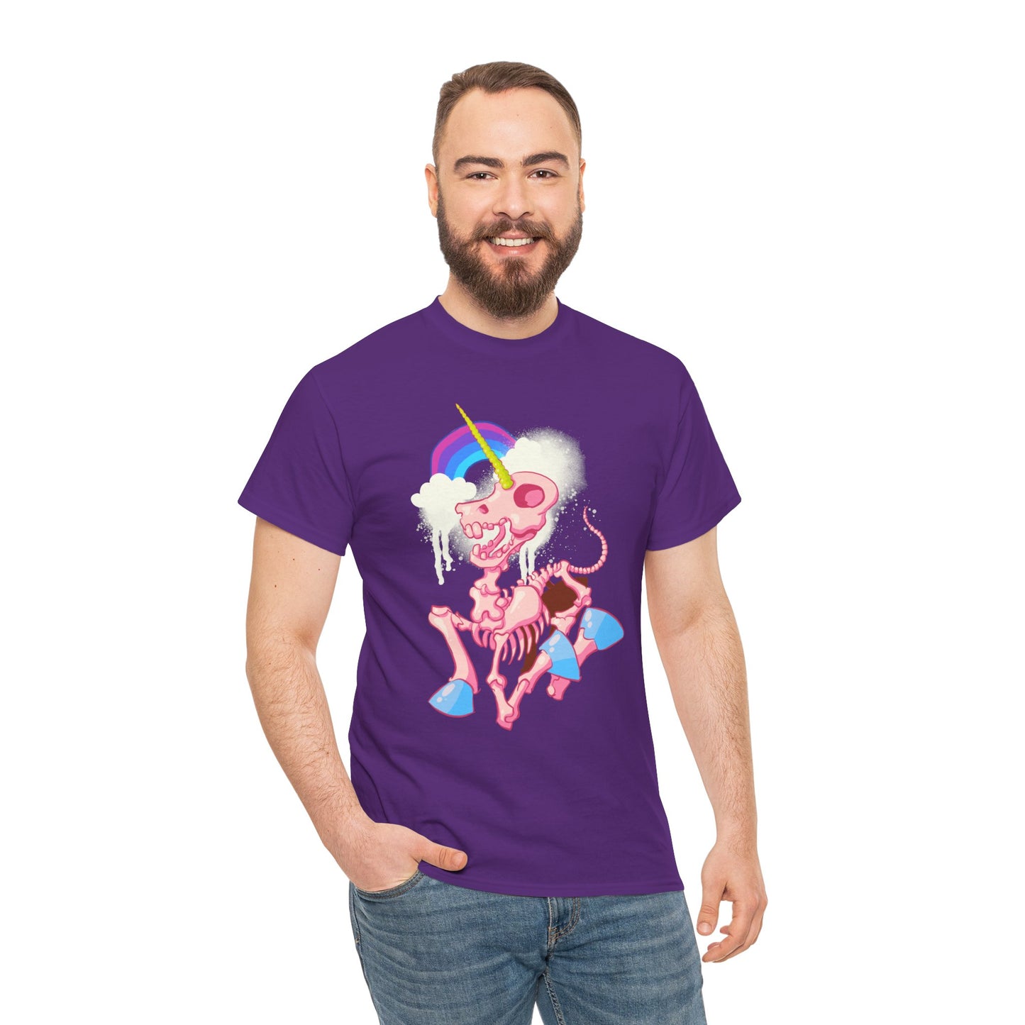 Unicorn Skeleton 2 Unisex Heavy Cotton Tee