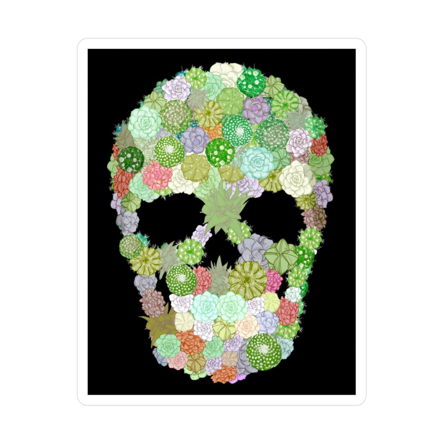 Succulent Skull Kiss-Cut Vinyl Decal