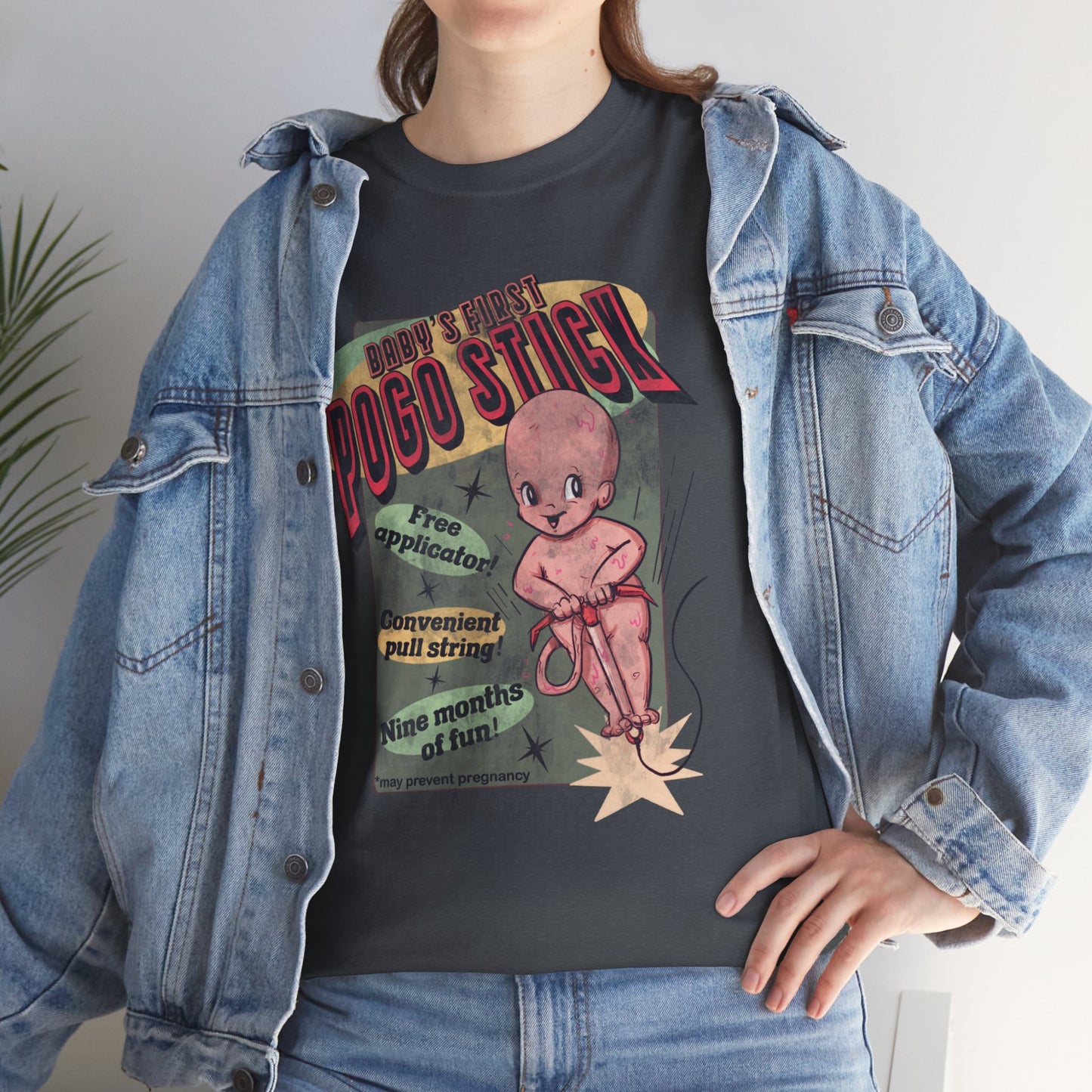 Baby's First Pogo Stick Unisex Heavy Cotton Tee