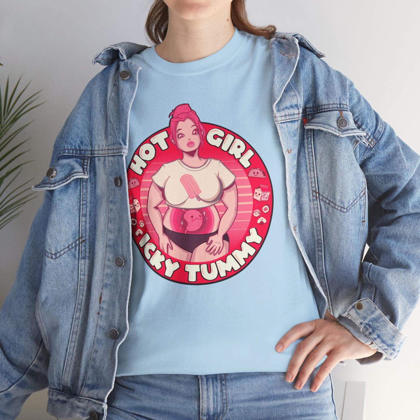 Hot Girl Icky Tummy Unisex Heavy Cotton Tee