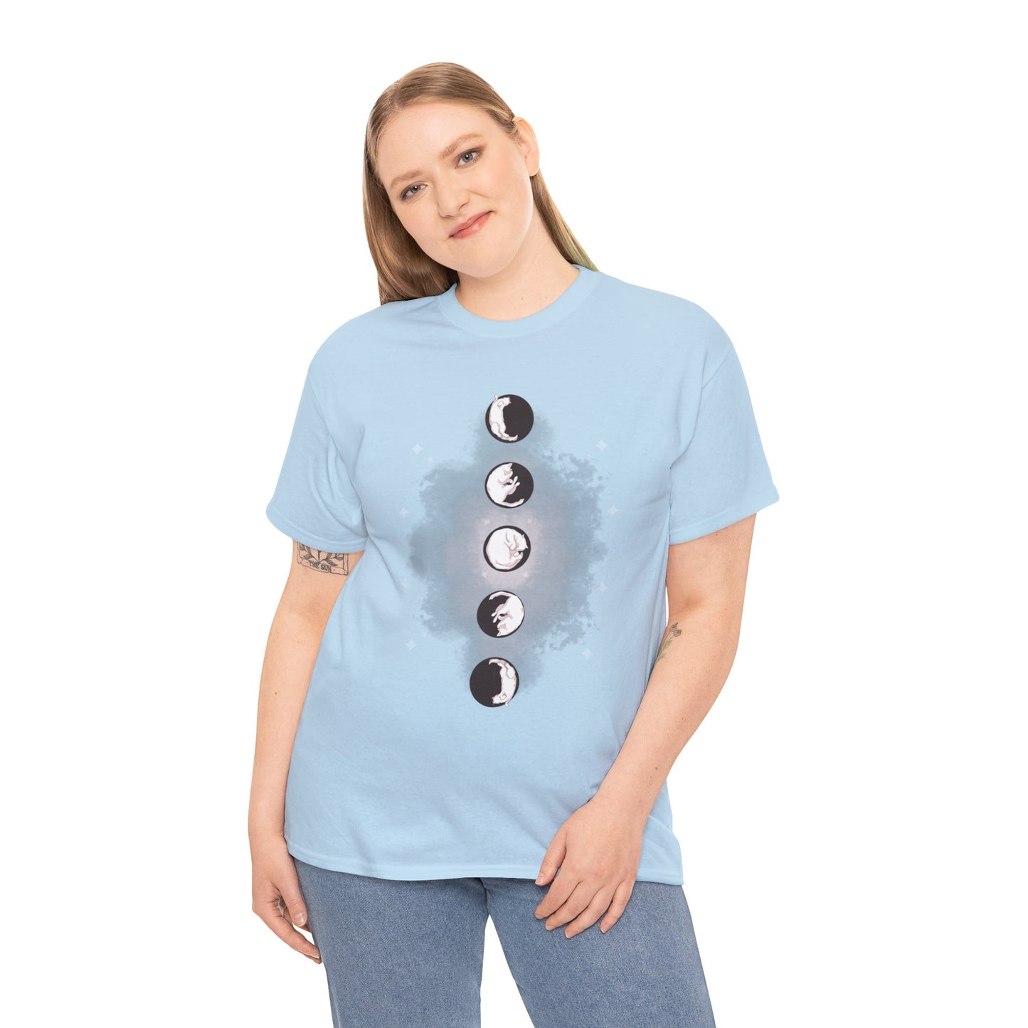 Cat Phases Unisex Heavy Cotton Tee