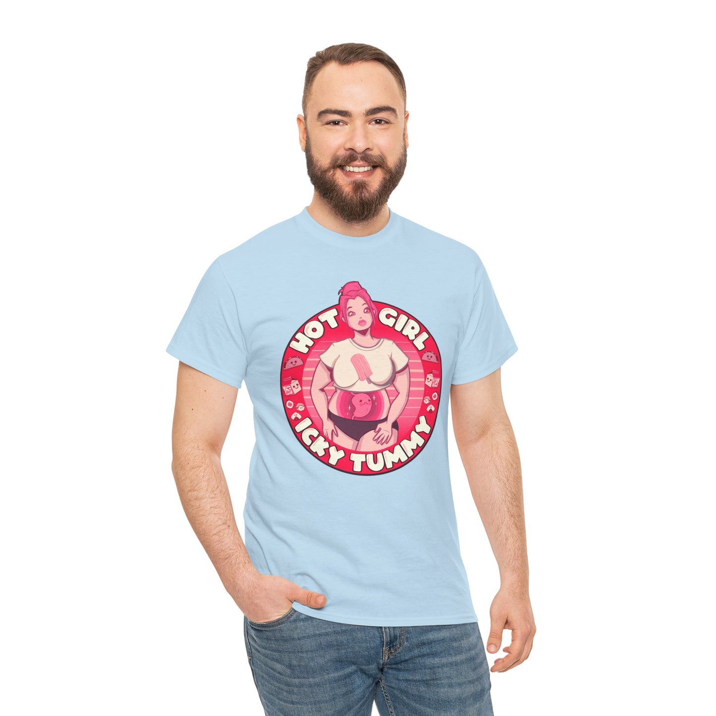 Hot Girl Icky Tummy Unisex Heavy Cotton Tee