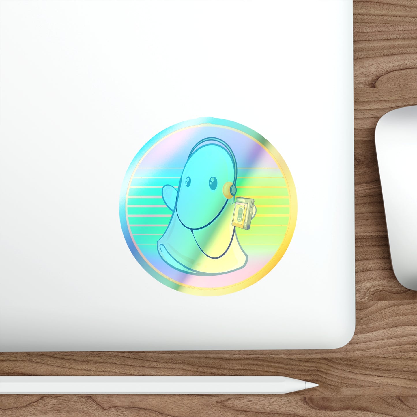80s Ghost Holographic Die-cut Stickers