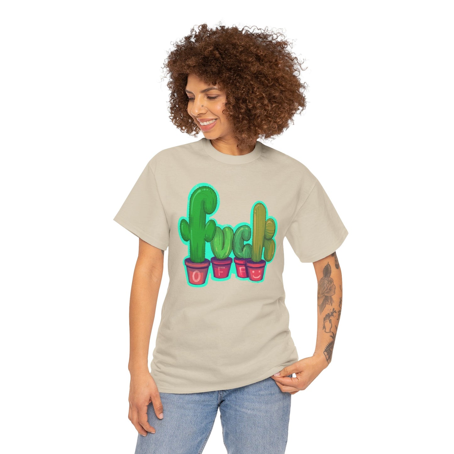Rude Succulents Unisex Heavy Cotton Tee