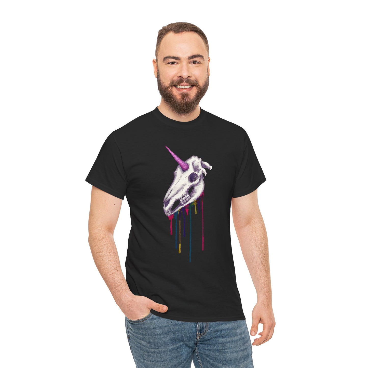 Unicorn Skull Unisex Heavy Cotton Tee
