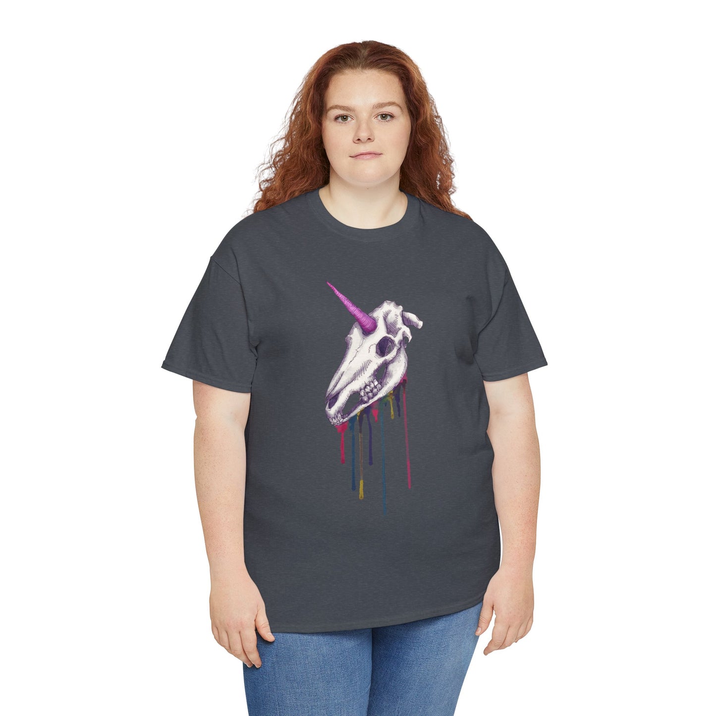 Unicorn Skull Unisex Heavy Cotton Tee