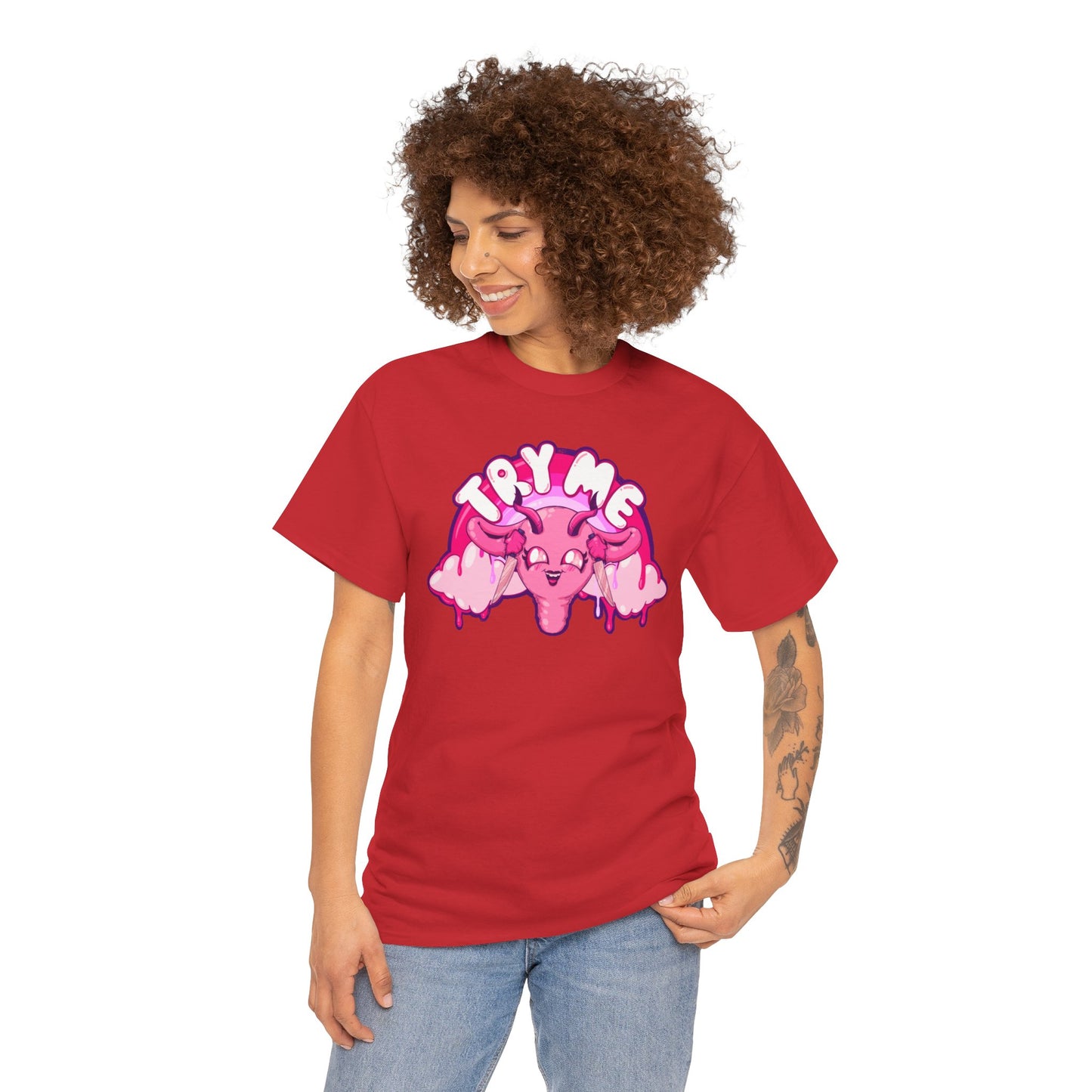 Try Me Uterus Unisex Heavy Cotton Tee