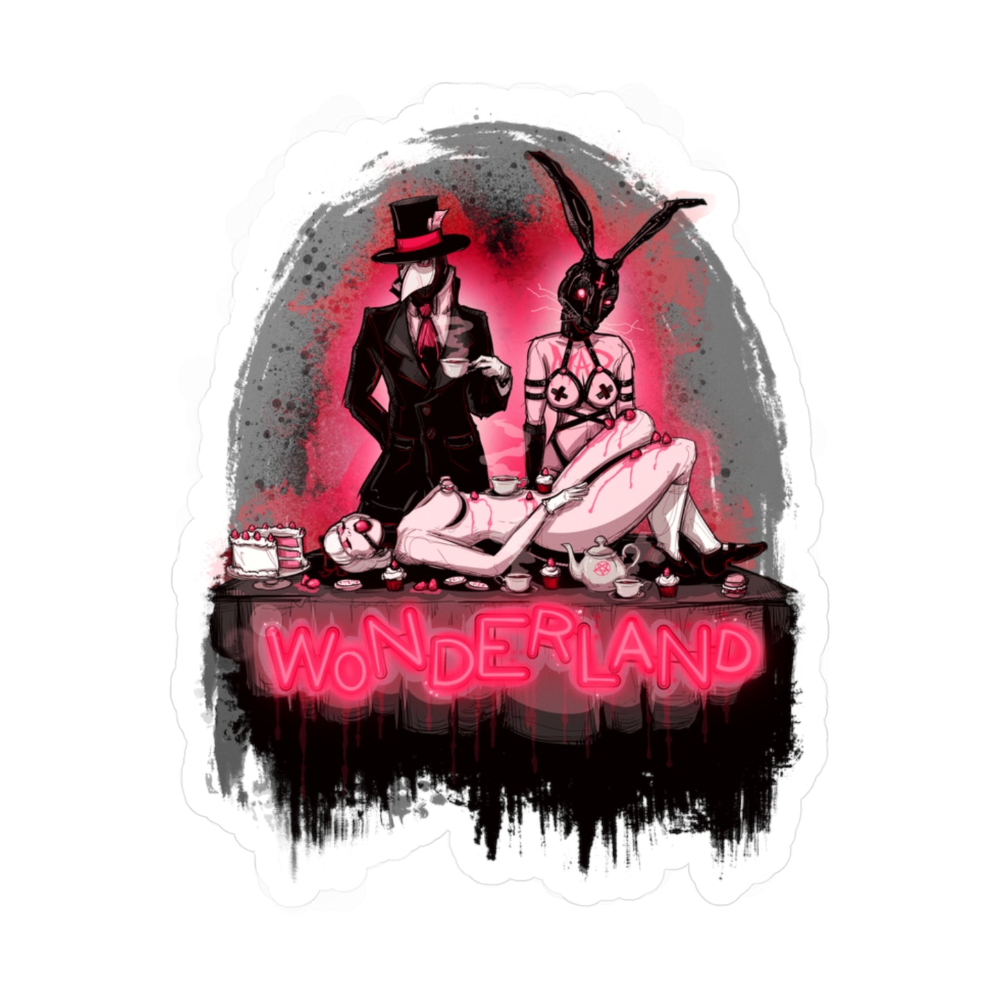 Tea Party Kiss-Cut Vinyl Decal