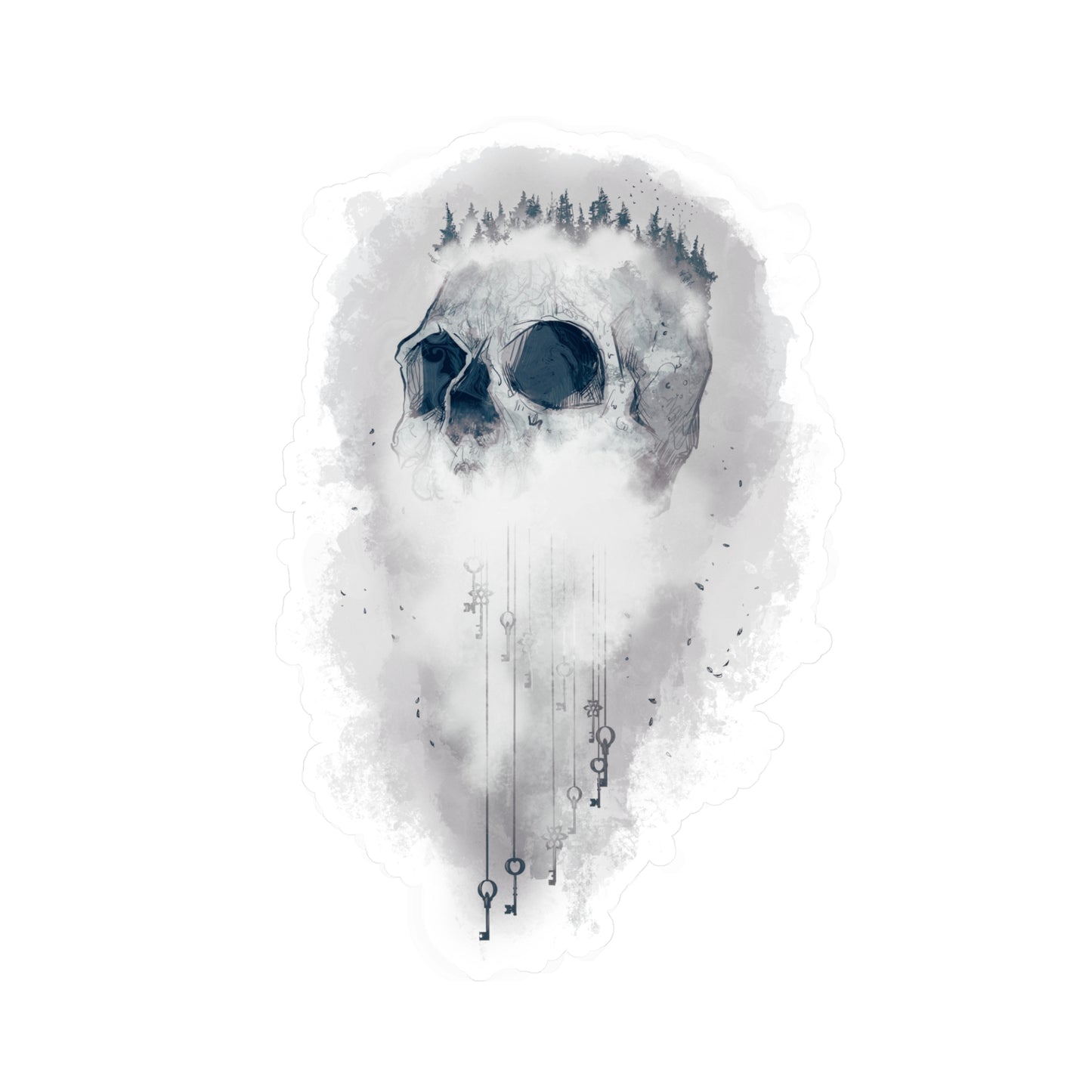Elemental Skull Air Kiss-Cut Vinyl Decal