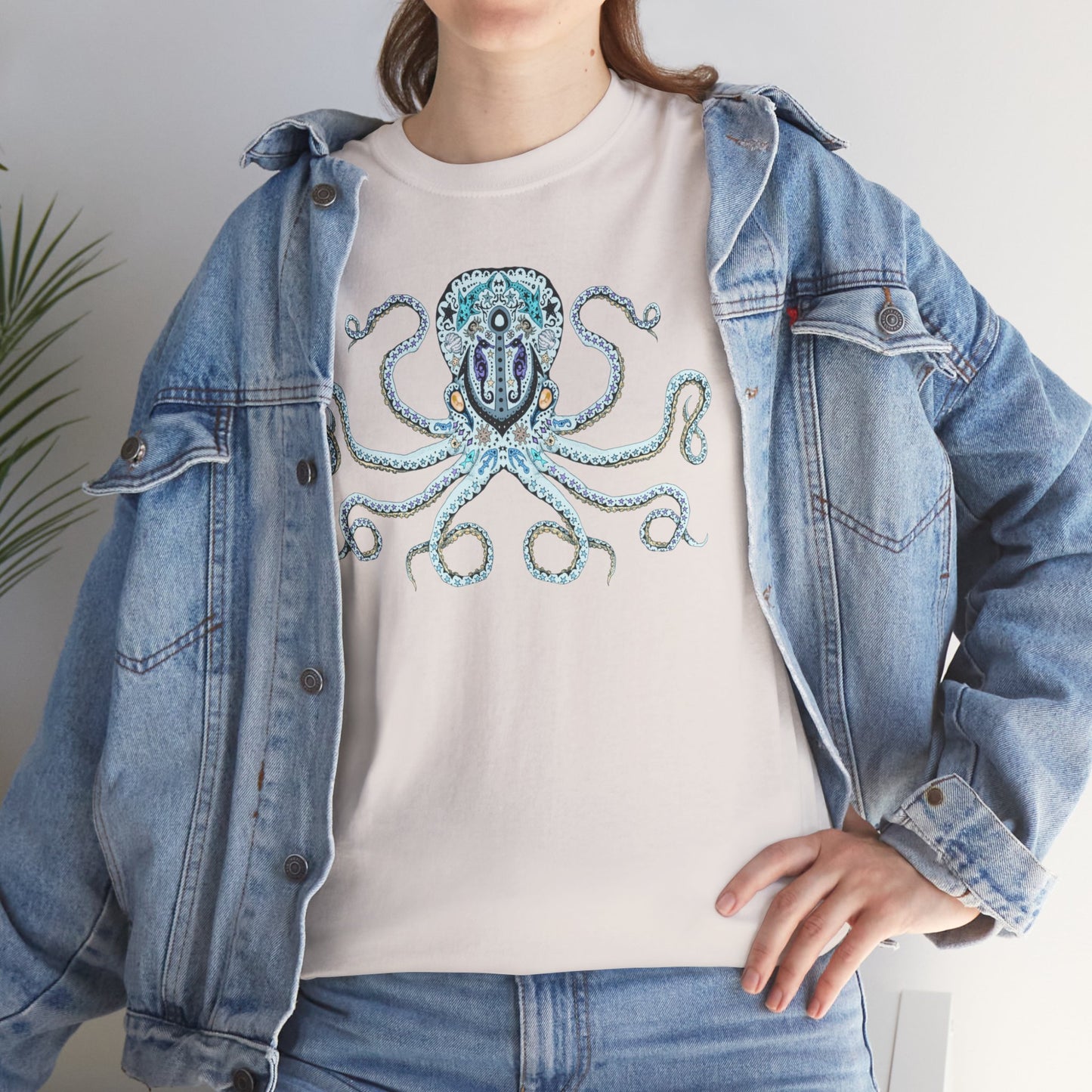 Octopus Sugar Skull Unisex Heavy Cotton Tee