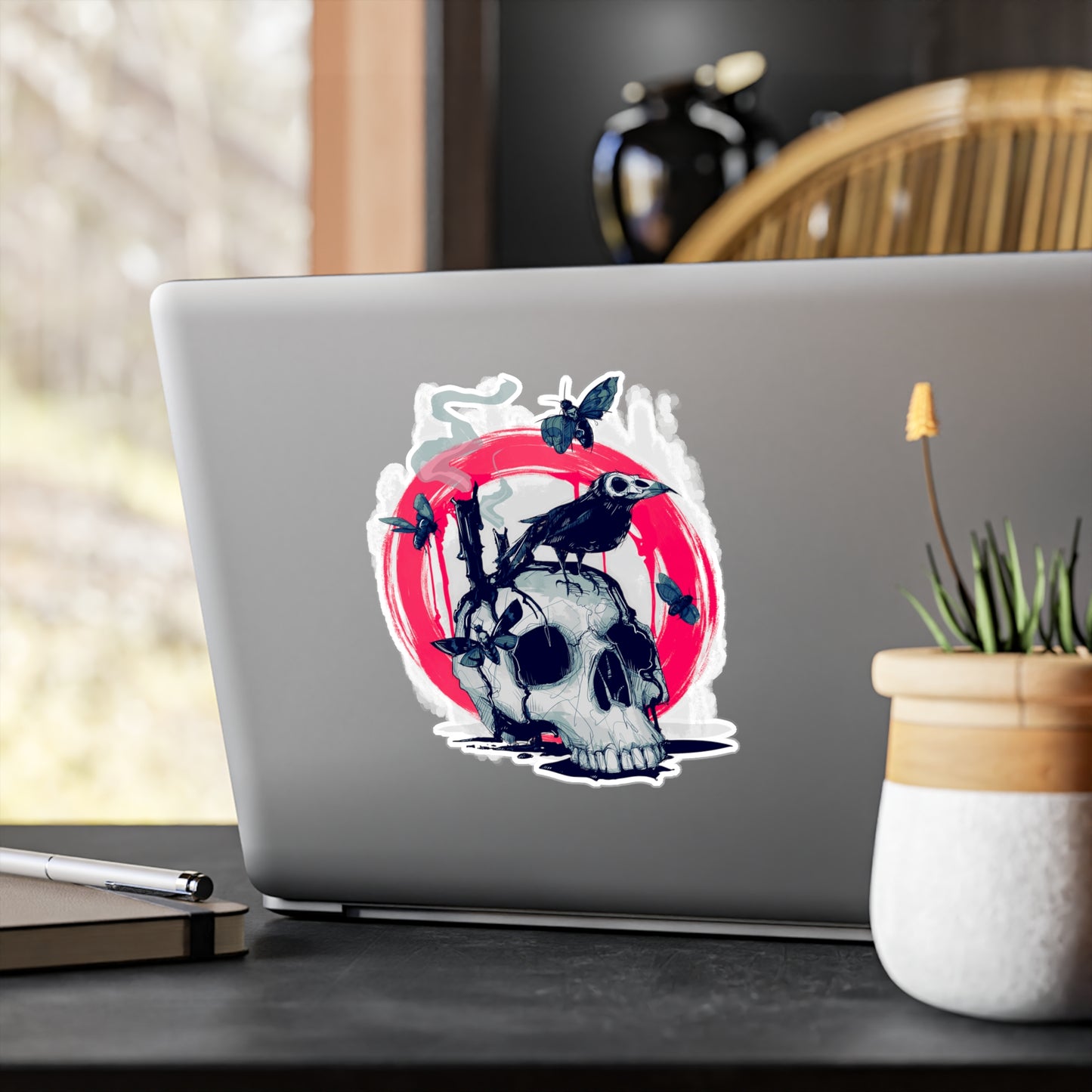 Skull Crow II Kiss-Cut Vinyl Decal