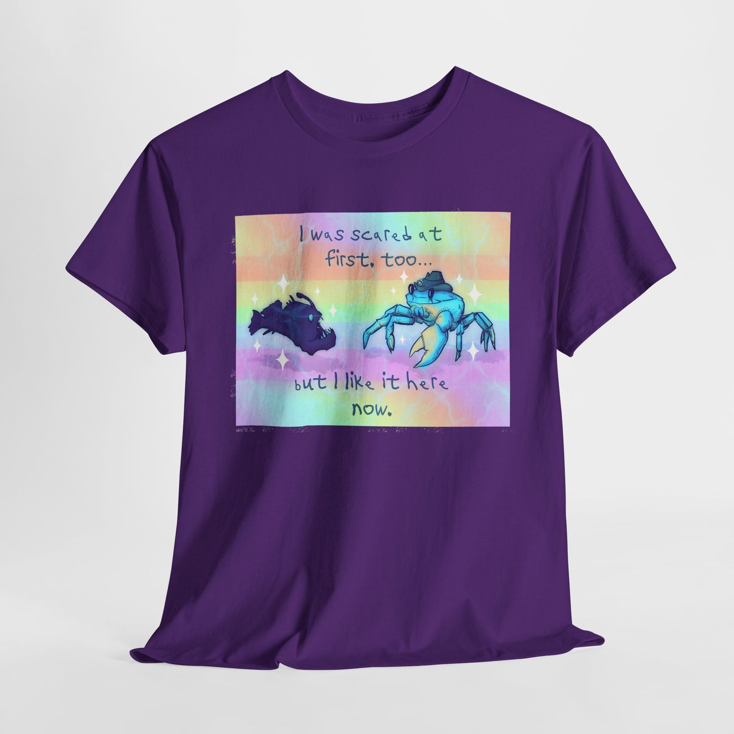 Ocean Rainbow Bridge Unisex Heavy Cotton Tee