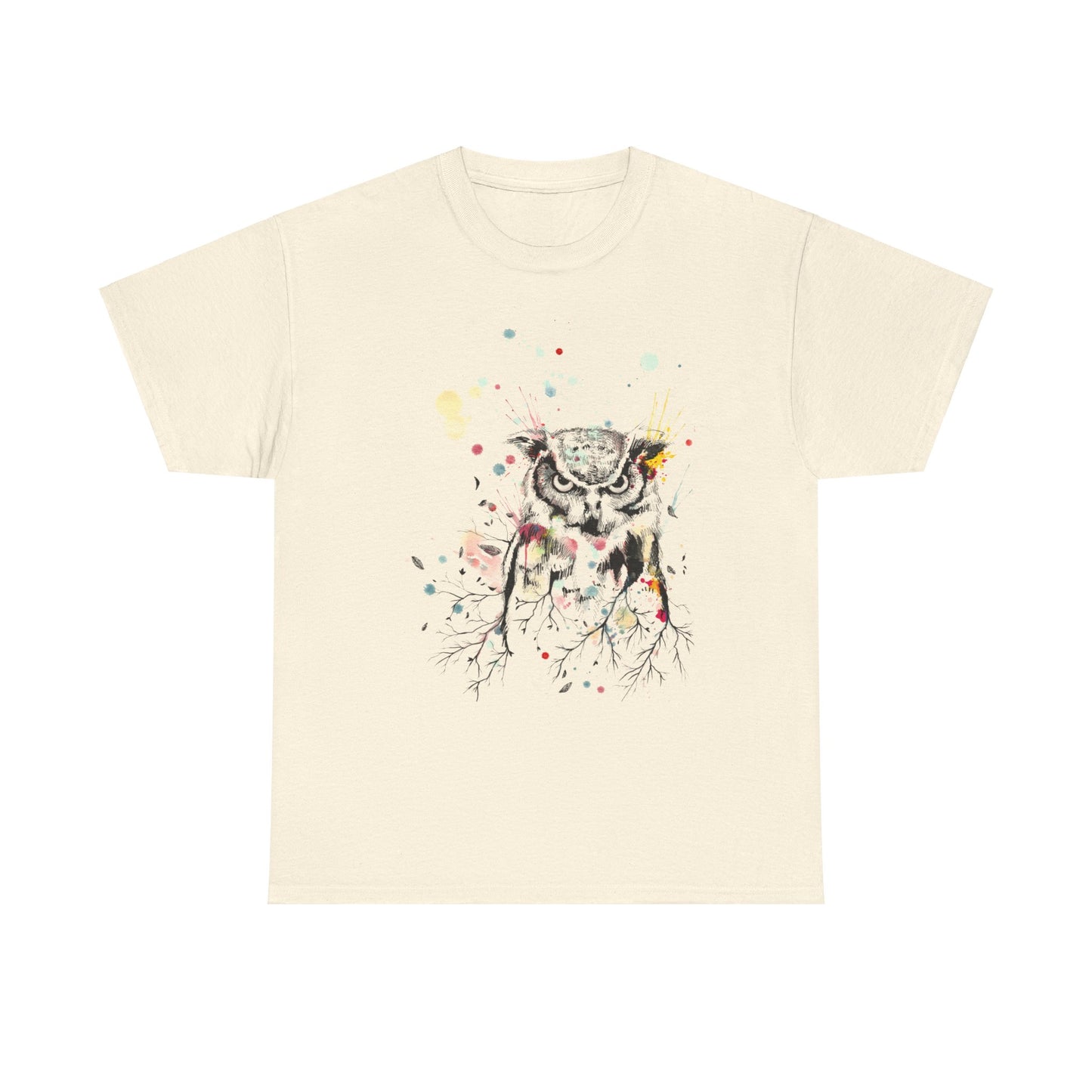 Owl Watercolor Unisex Heavy Cotton Tee