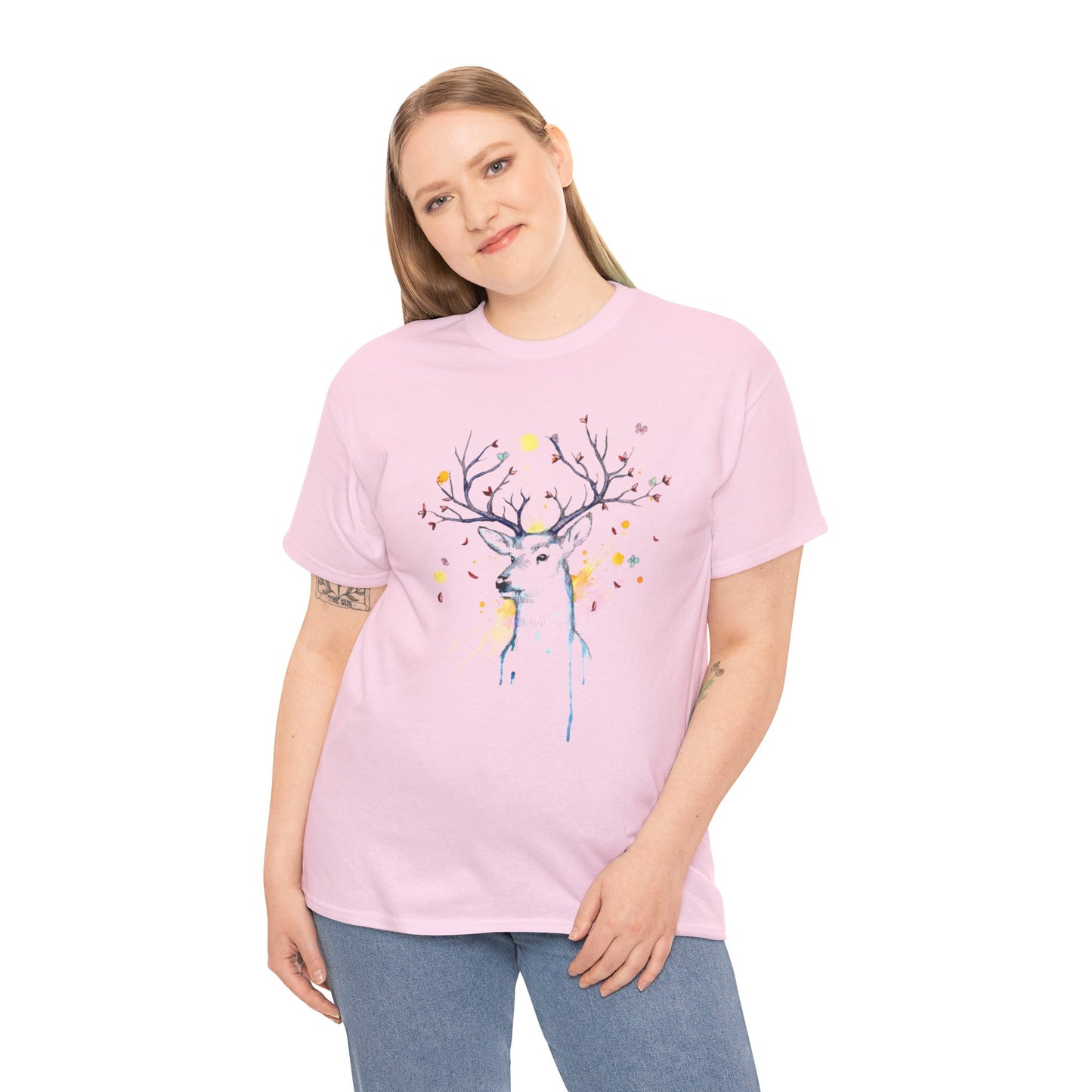 Tree Deer Unisex Heavy Cotton Tee