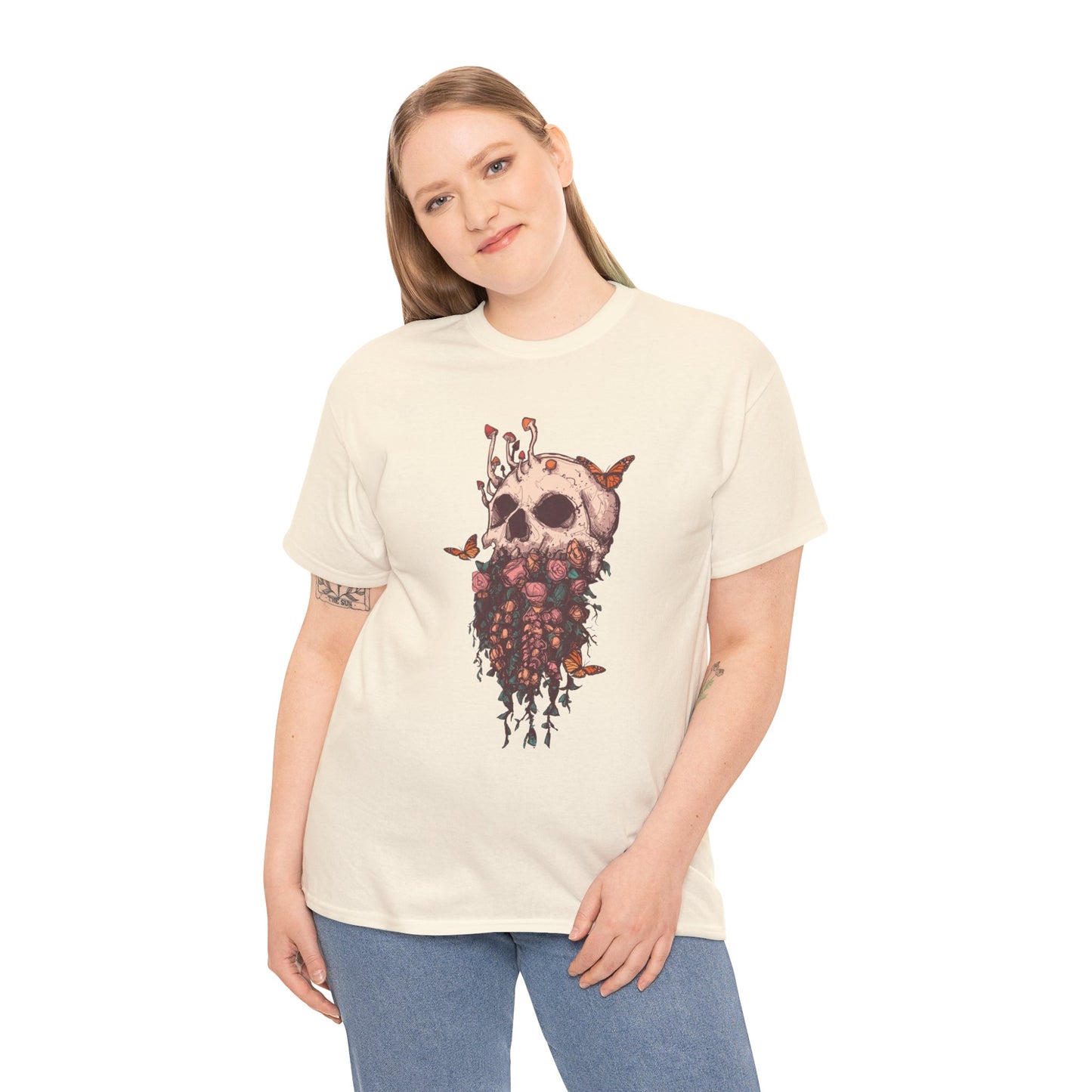 Elemental Skull Nature Unisex Heavy Cotton Tee