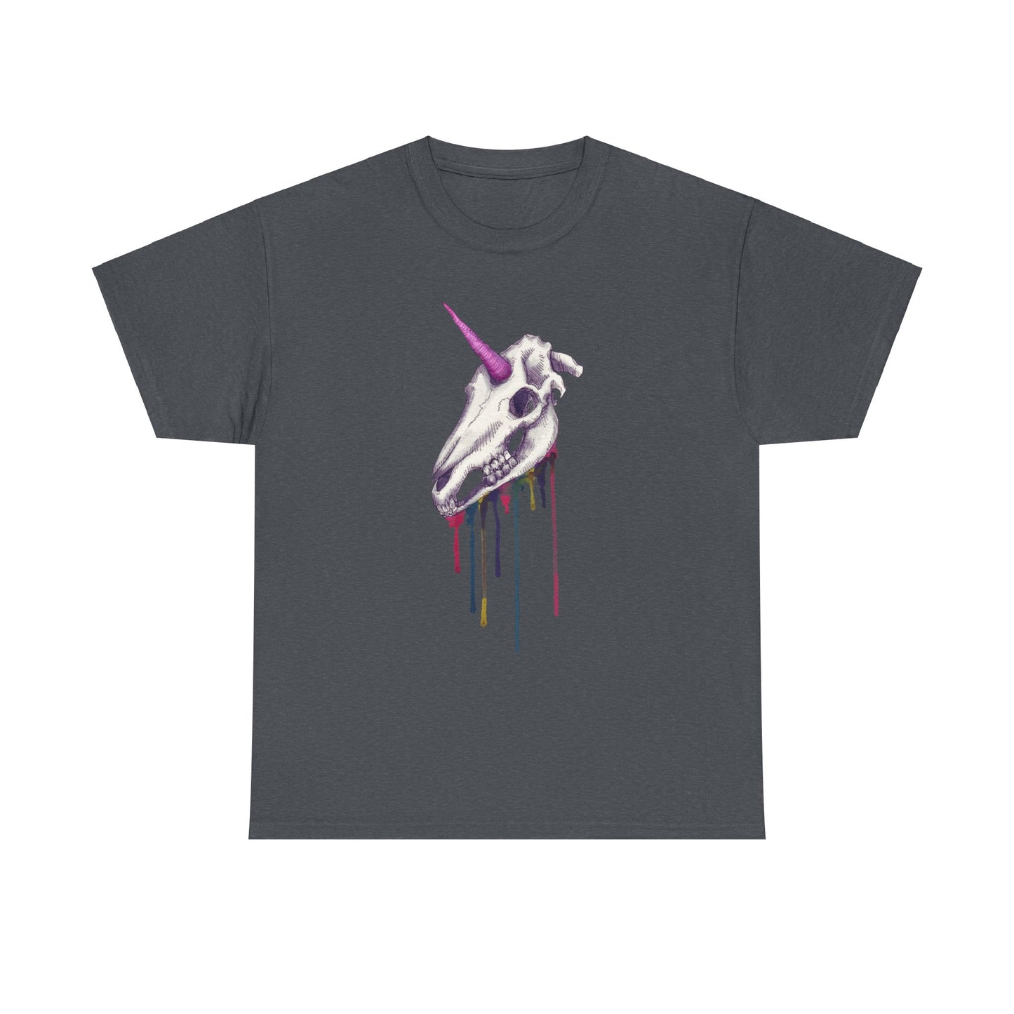 Unicorn Skull Unisex Heavy Cotton Tee