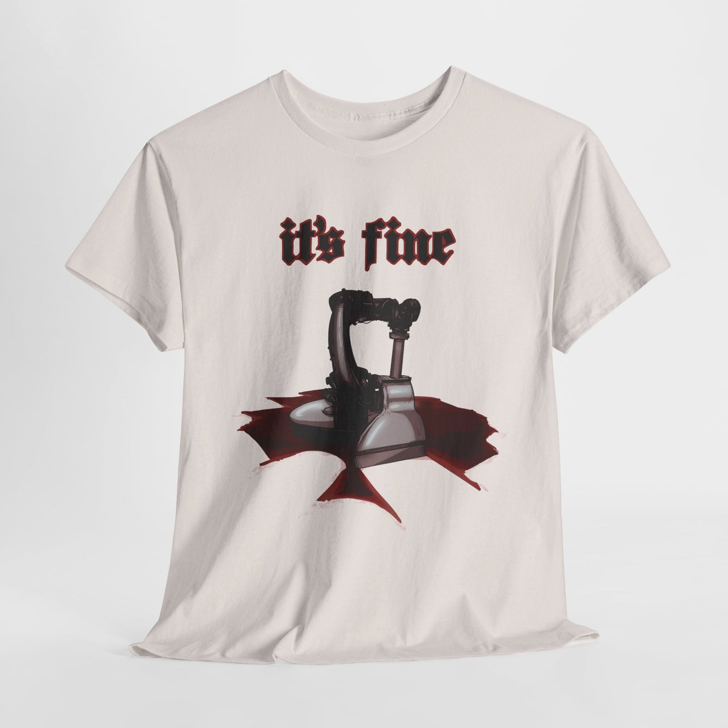 Fluid Leak Robot Unisex Heavy Cotton Tee