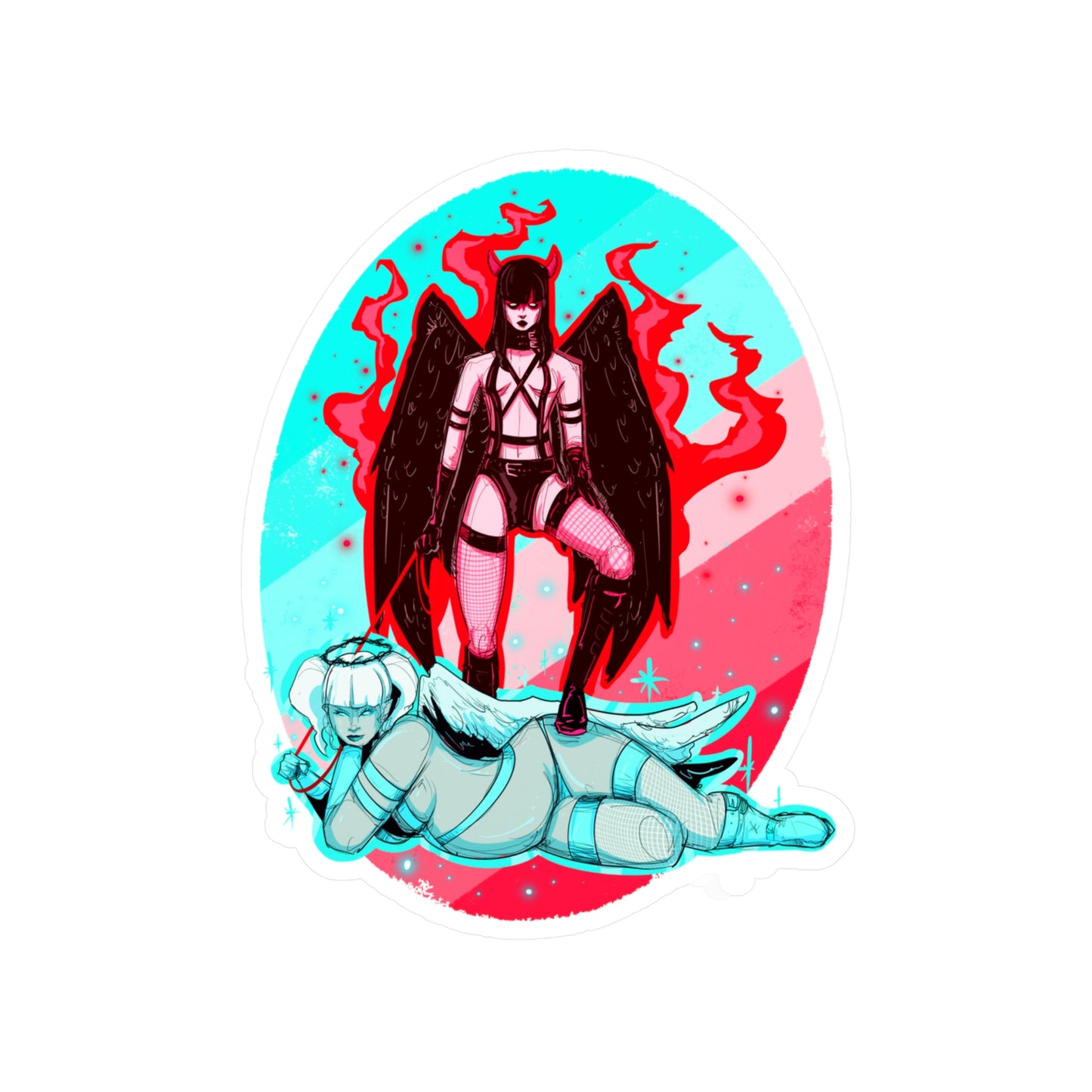 Fire & Ice Kiss-Cut Vinyl Decal