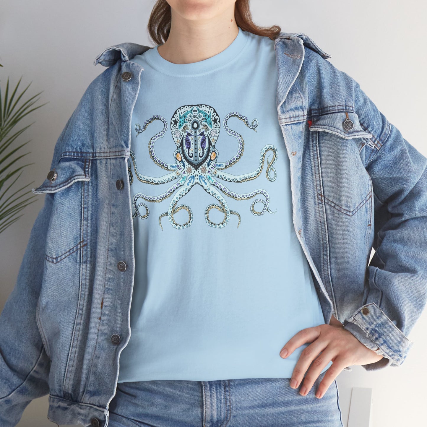 Octopus Sugar Skull Unisex Heavy Cotton Tee