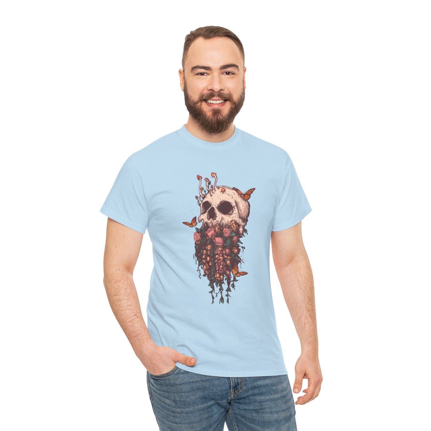 Elemental Skull Nature Unisex Heavy Cotton Tee
