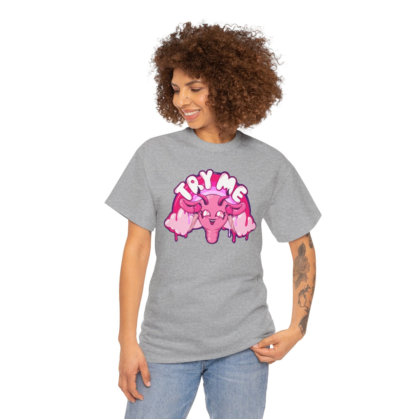 Try Me Uterus Unisex Heavy Cotton Tee
