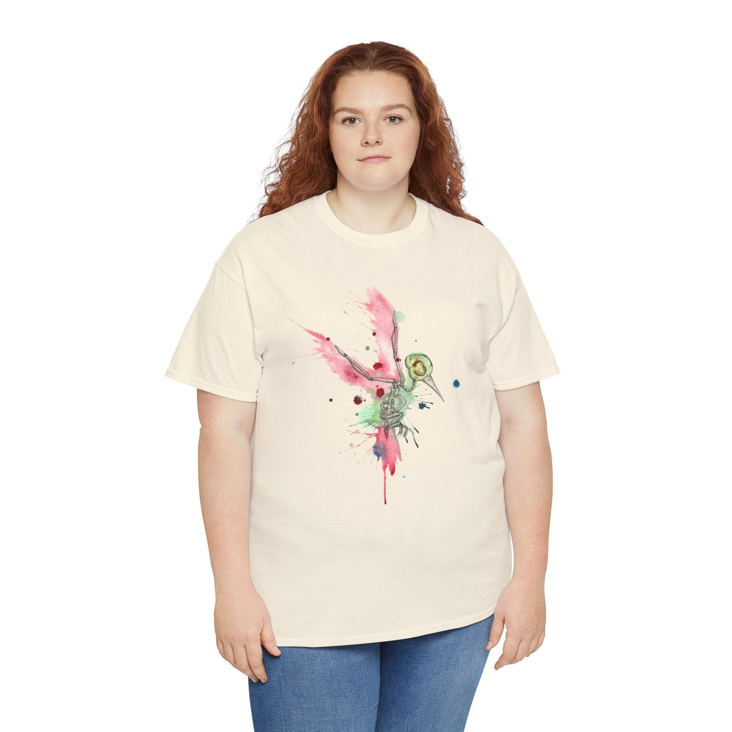 Watercolor Hummingbird Unisex Heavy Cotton Tee