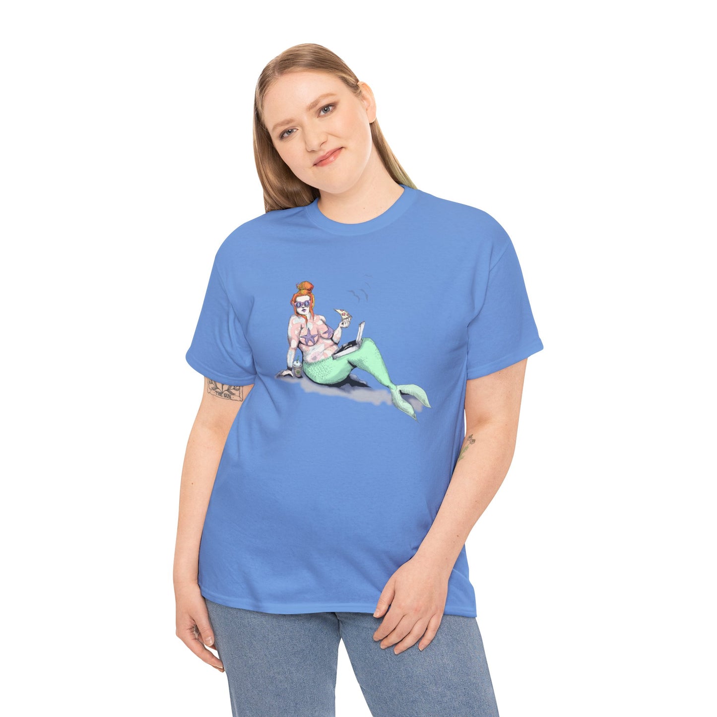 Pizza Mermaid Unisex Heavy Cotton Tee