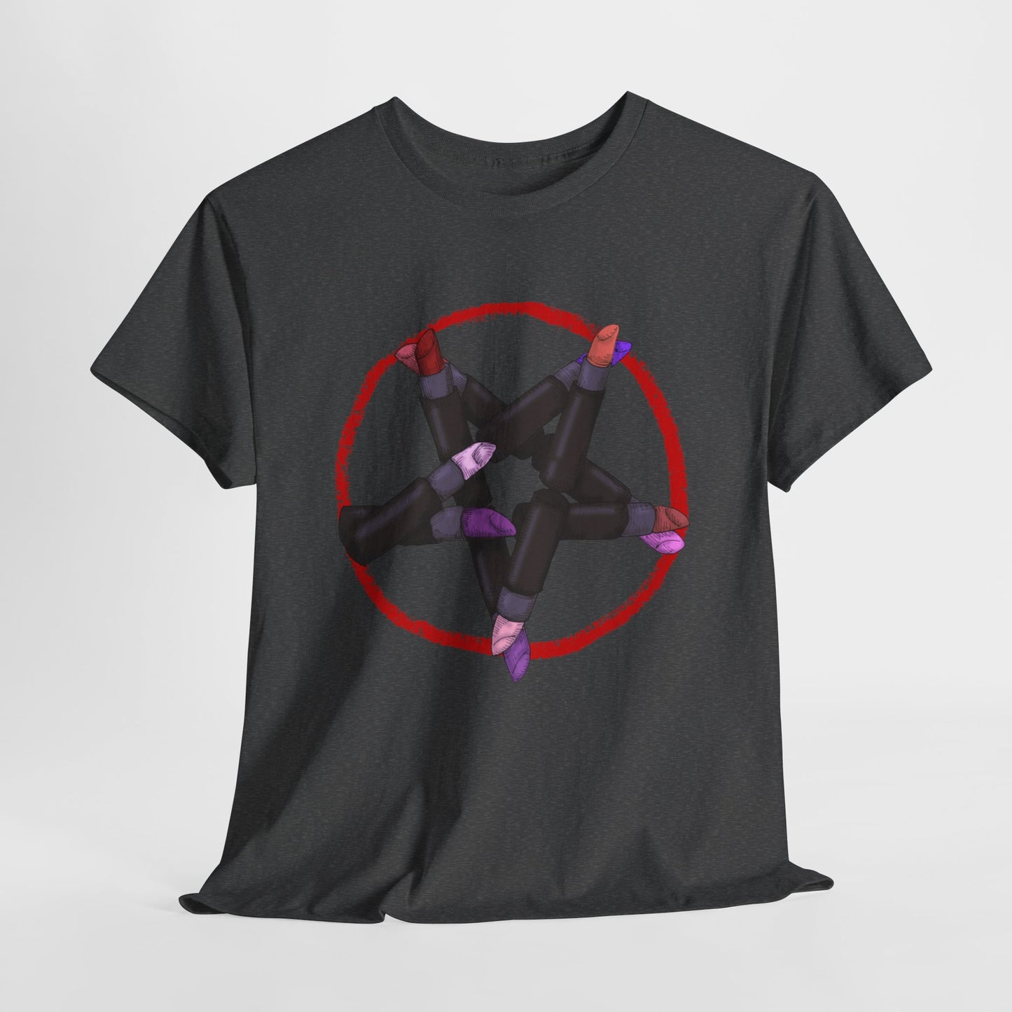 Lipstick Pentagram Unisex Heavy Cotton Tee