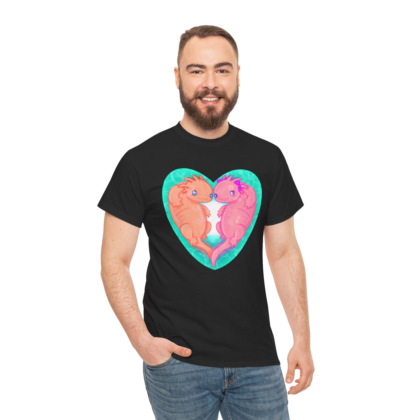 Axolotls In Love Unisex Heavy Cotton Tee