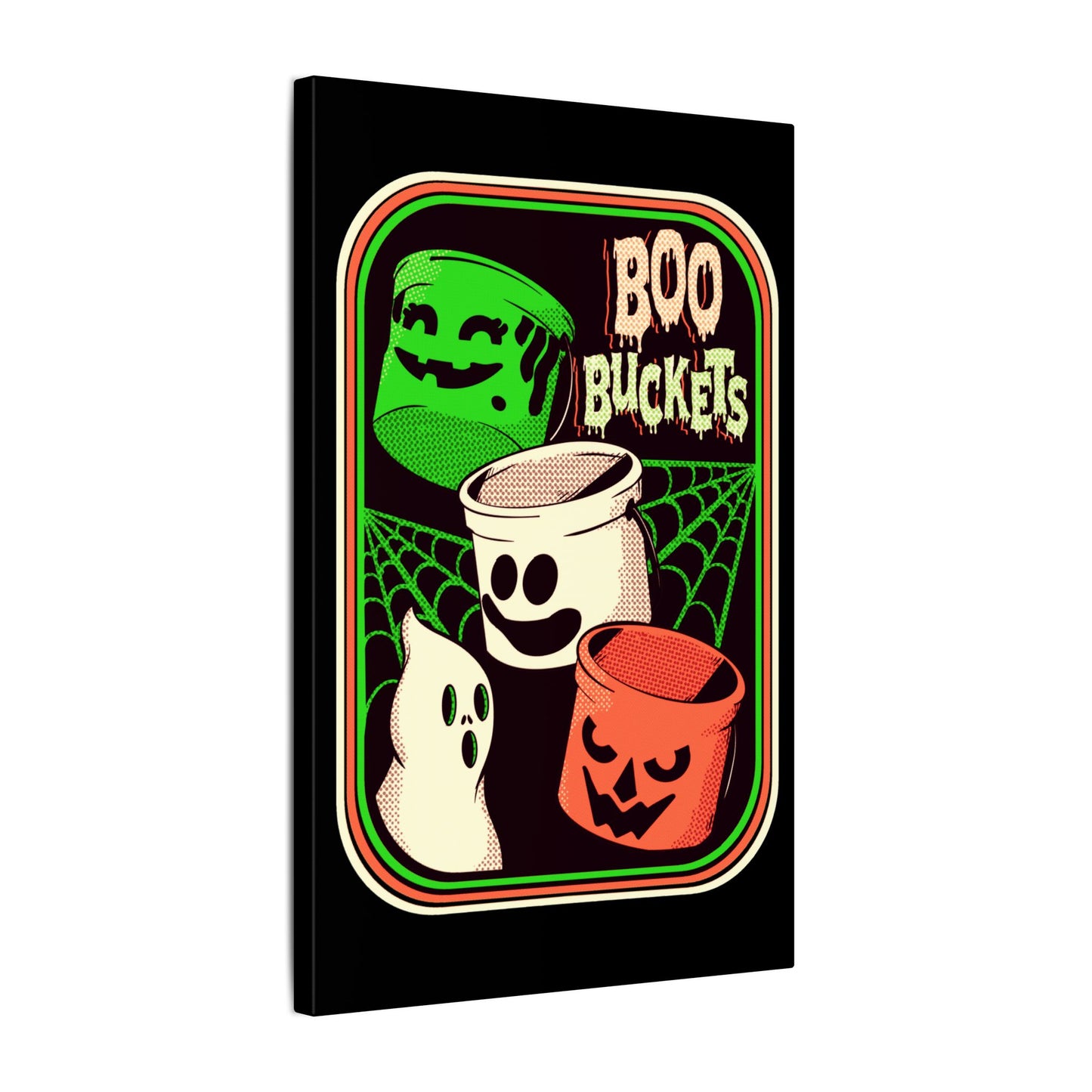Retro Boo Buckets Matte Canvas Stretched