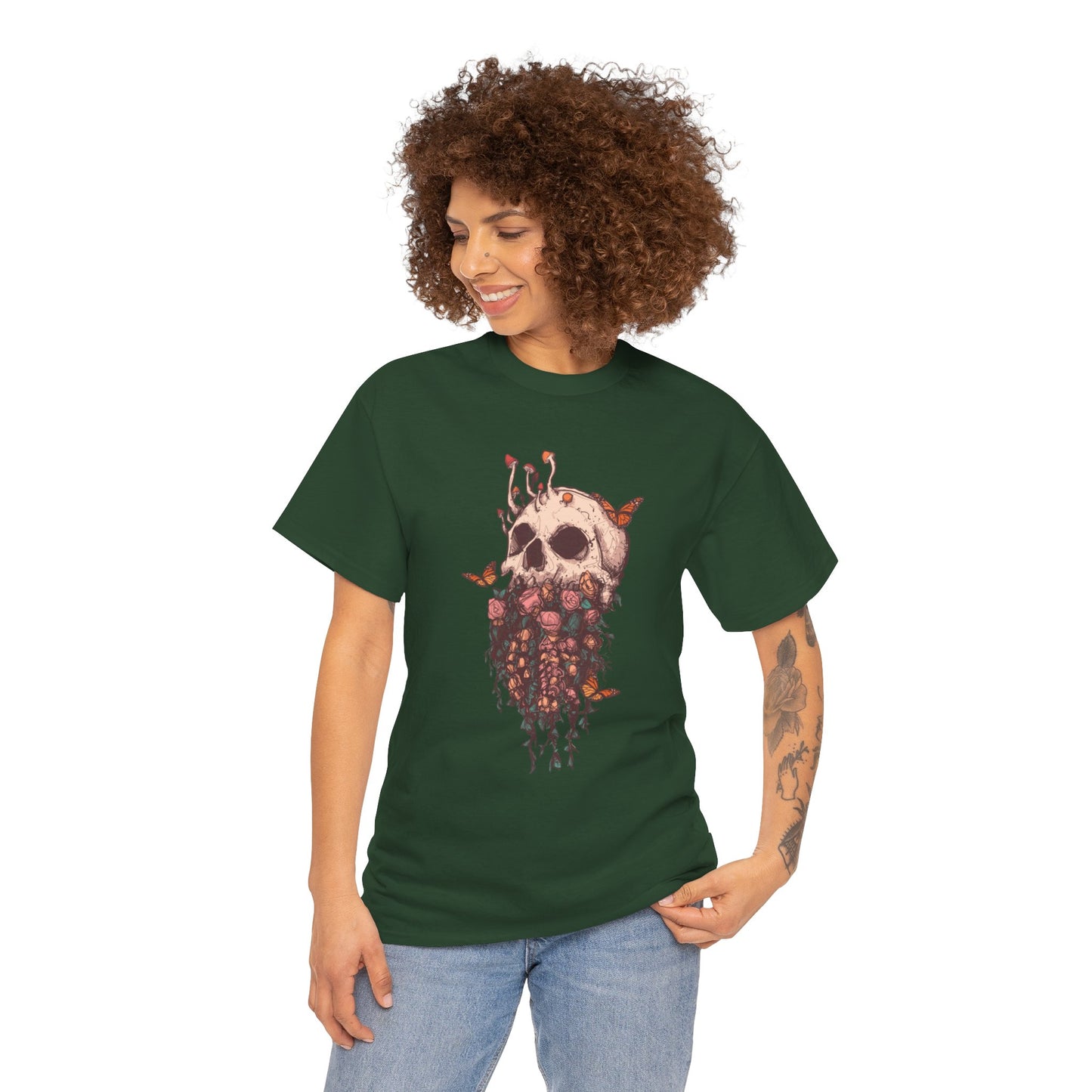 Elemental Skull Nature Unisex Heavy Cotton Tee