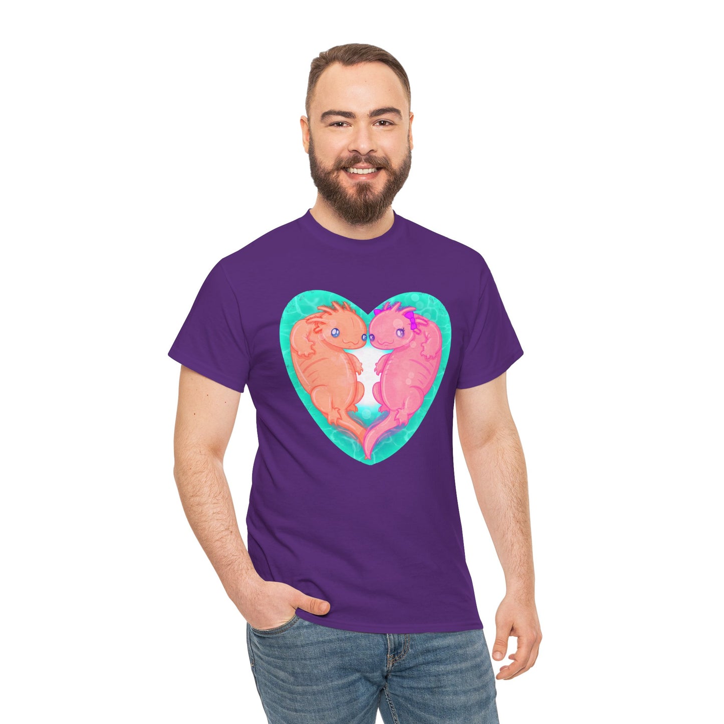 Axolotls In Love Unisex Heavy Cotton Tee
