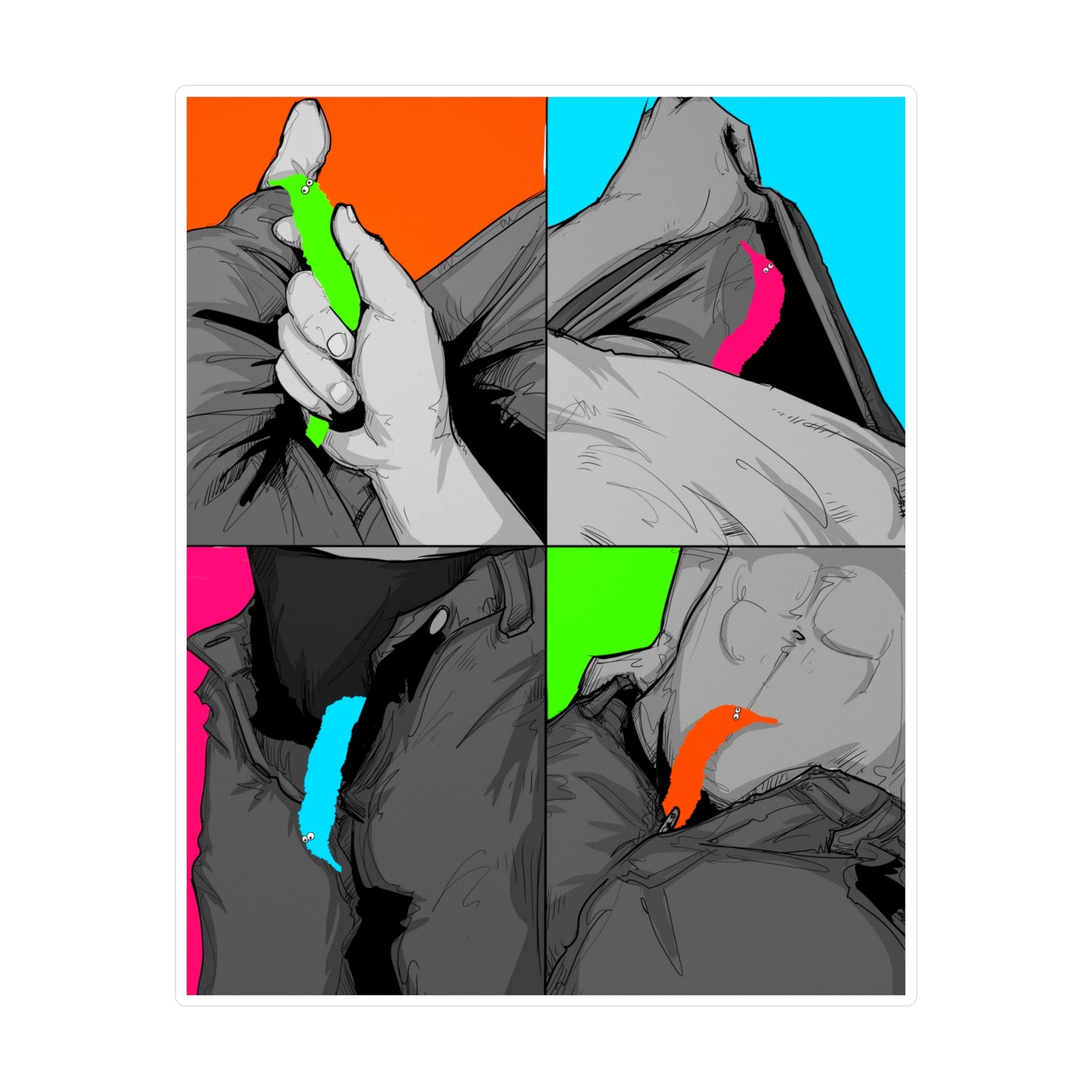 Worm Pics Kiss-Cut Vinyl Decal