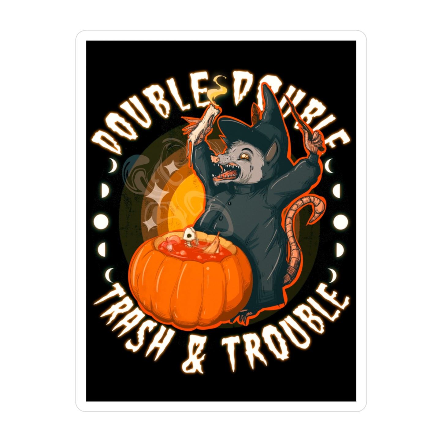 Opossum Witch Kiss-Cut Vinyl Decal