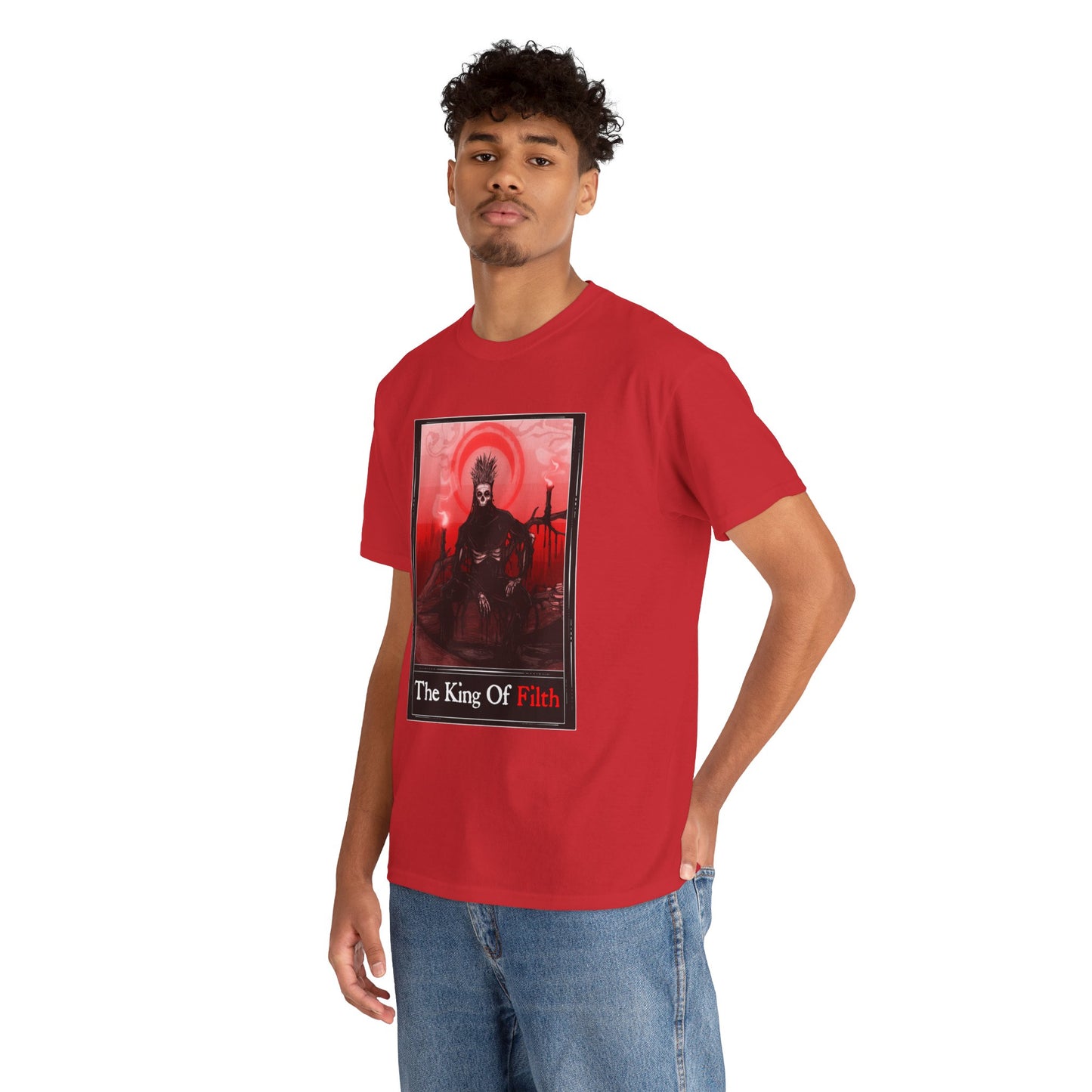 King Of Filth Tarot (Front & Back Print) Unisex Heavy Cotton Tee