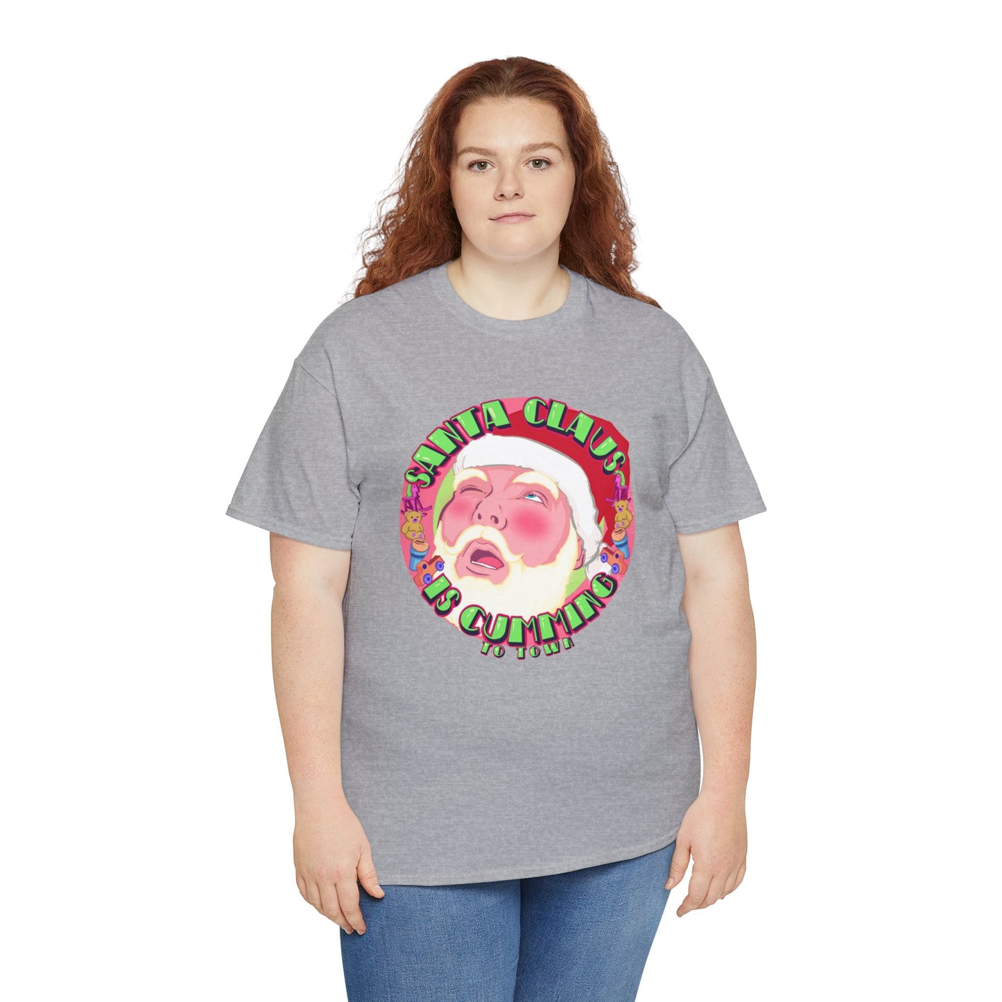 Santa Is Cumming Unisex Heavy Cotton Tee