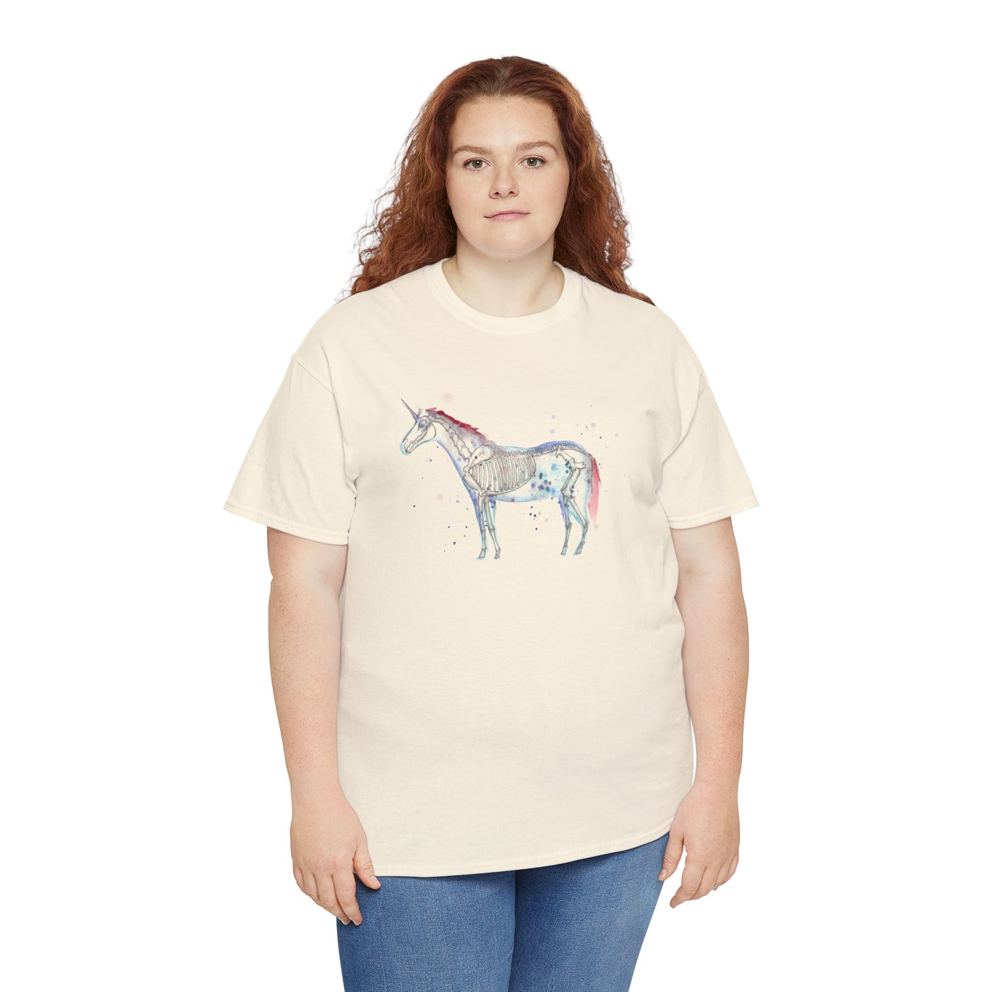 Unicorn Skeleton Unisex Heavy Cotton Tee