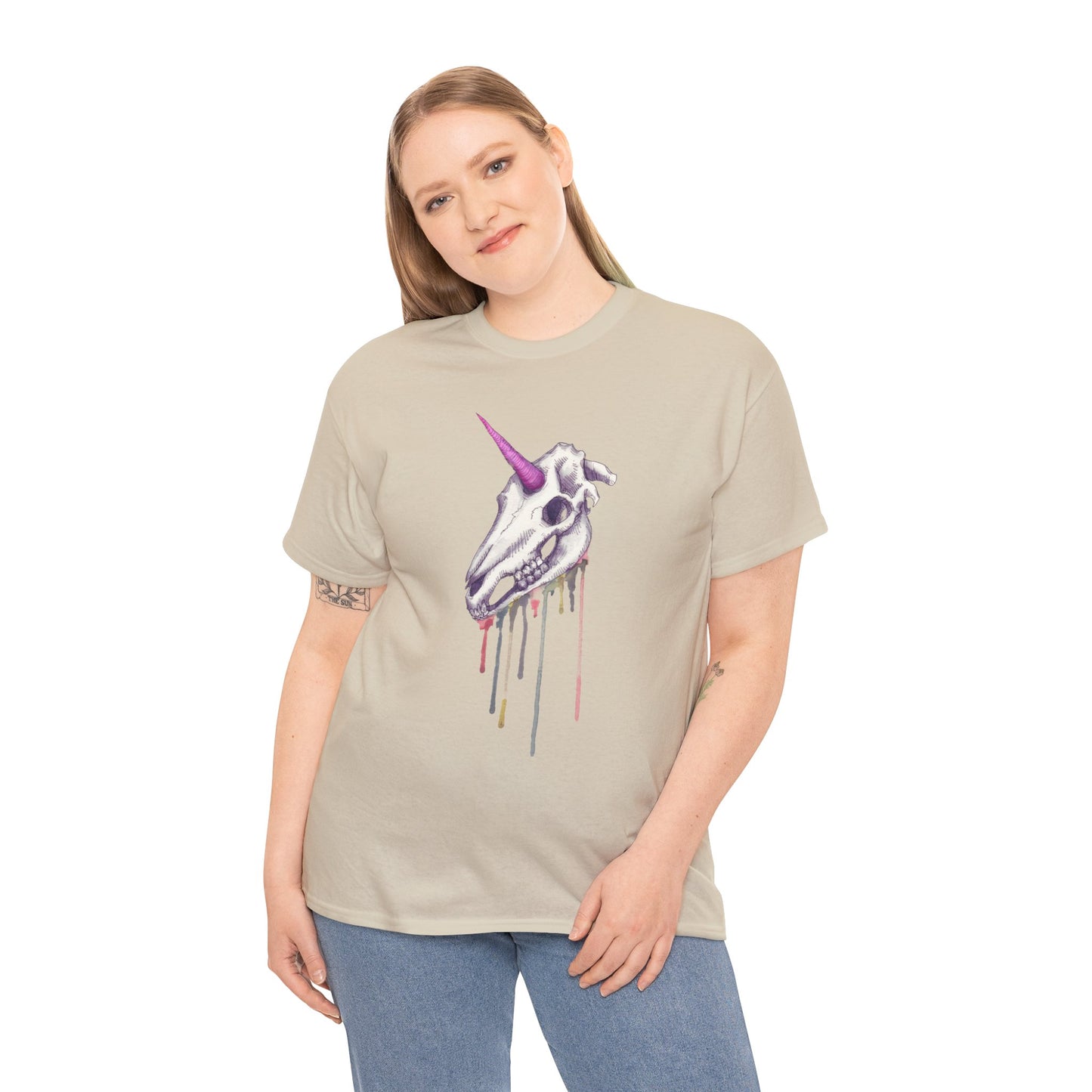 Unicorn Skull Unisex Heavy Cotton Tee