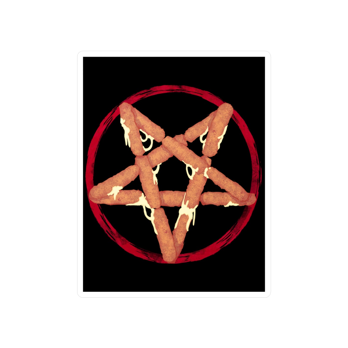 Mozzarella Stick Pentagram Kiss-Cut Vinyl Decal