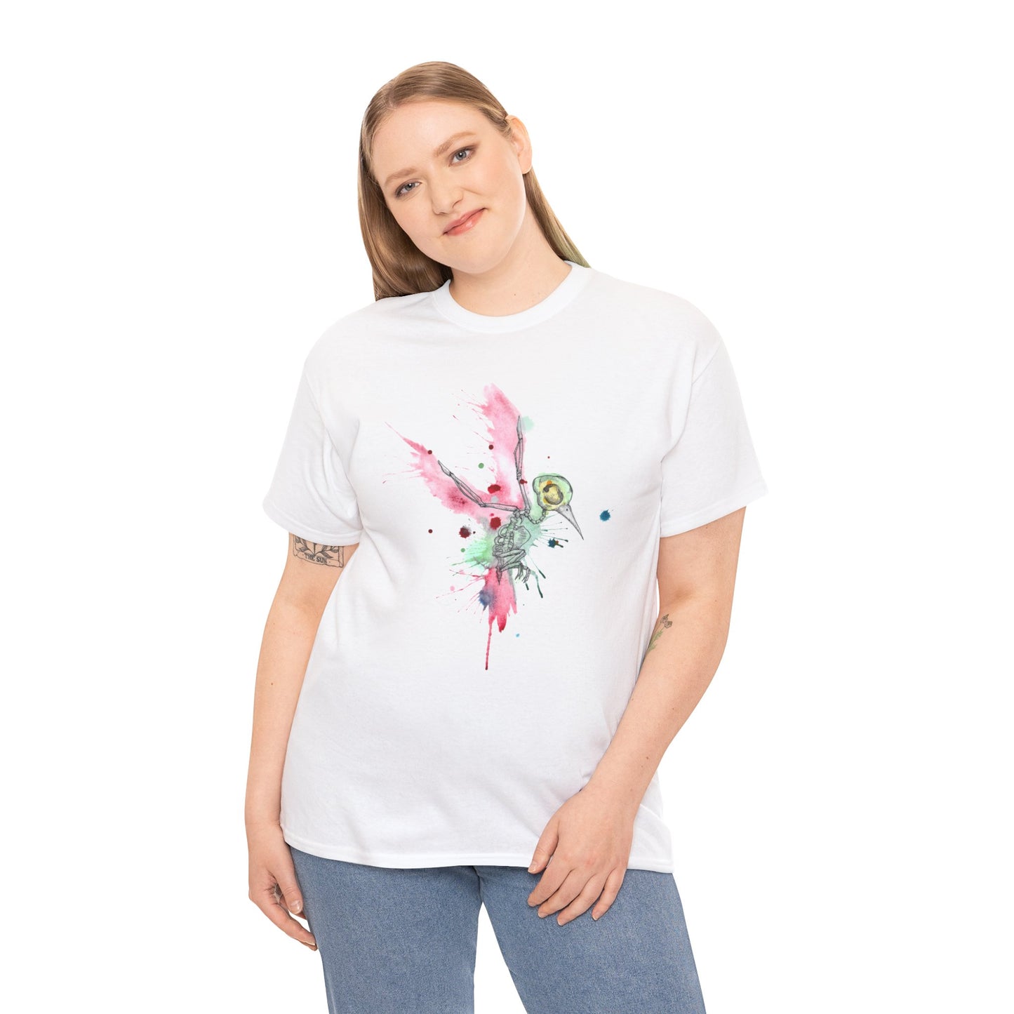 Watercolor Hummingbird Unisex Heavy Cotton Tee
